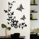 Sienos lipdukas Flowers and butterfly