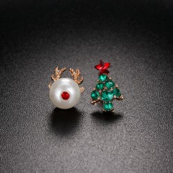 Auskarai Deer and Tree