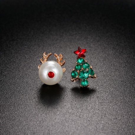 Auskarai Deer and Tree