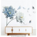 Sienos lipdukas White Blue Flowers